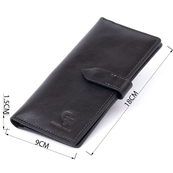 Гаманець Grande Pelle Anet на кнопці Чорний (11324) зображення 3