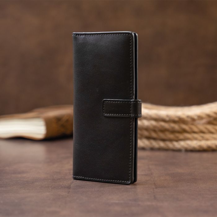 Гаманець Grande Pelle Anet на кнопці Чорний (11324) зображення 9