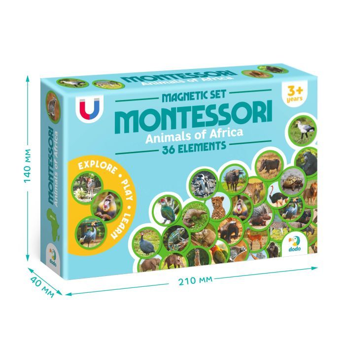 Навчальний набір DoDo Магнітний набір Монтесорі Тварини на континентах: Африка (200284) зображення 5