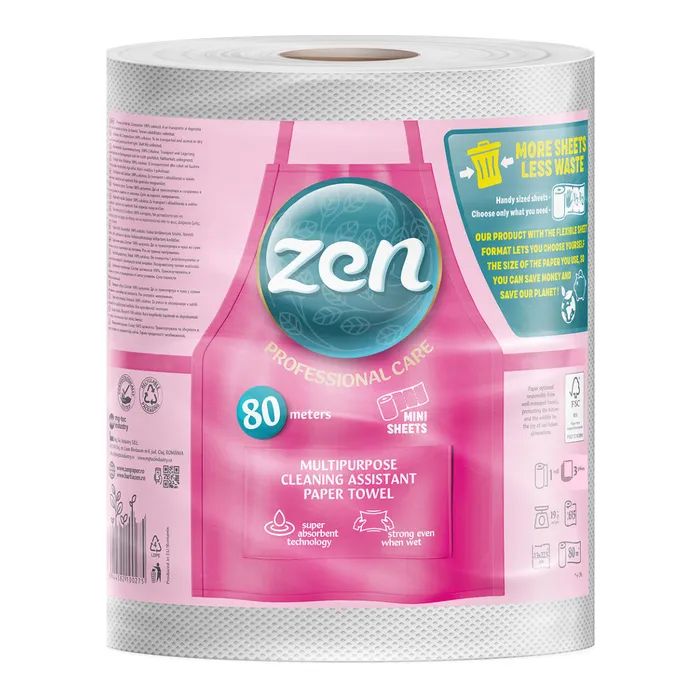 Бумажные полотенца Zen Professional Care 3 слоя 615 отрывов 80 м 1 рулон (5944582100305) > цены в Киеве и Украине Бумажные полотенца Zen Professional Care 3 слоя 615 отрывов 80 м 1 рулон (5944582100305)