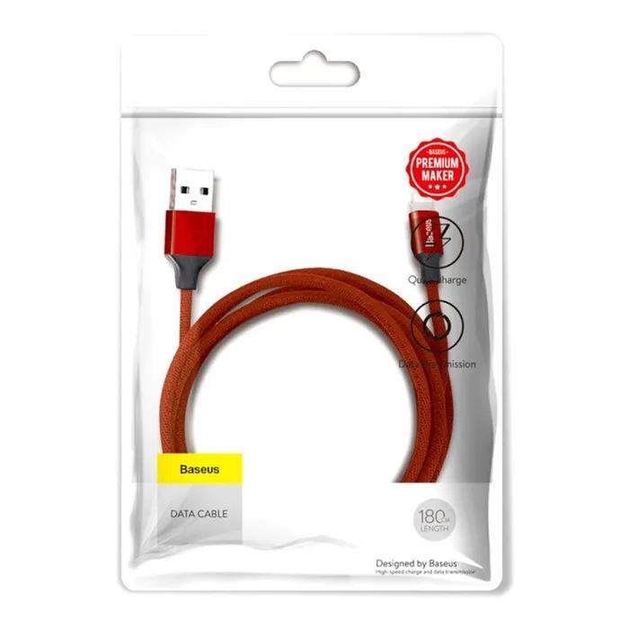 Дата кабель USB 2.0 AM to Lightning 1.8m red Baseus (CALYW-A09) изображение 4