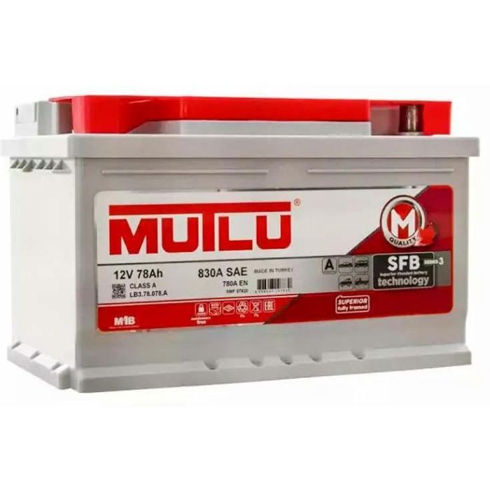 Акумулятор автомобільний MUTLU 6СТ-78 (0) SFB LB3.78.078.A