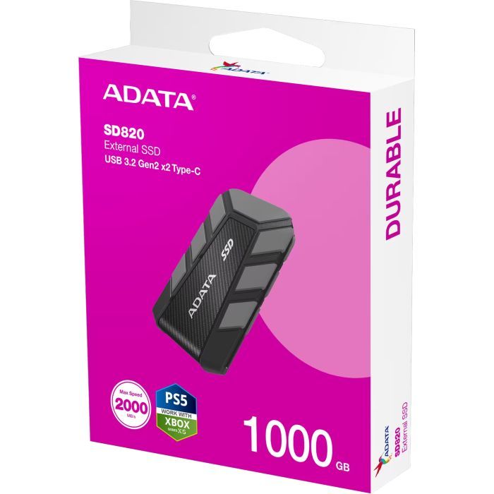 Накопитель SSD USB 3.2 2TB SD820 ADATA (SD820-2000G-CGY) изображение 6