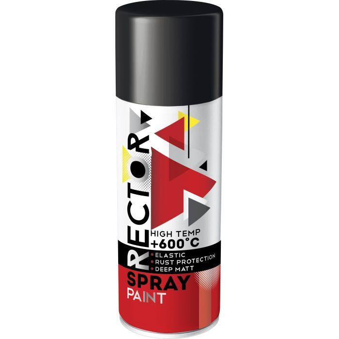 Аэрозольная краска для автомобиля RECTOR жаростійка чорна, в аер. упаковці 400 мл (000013237)