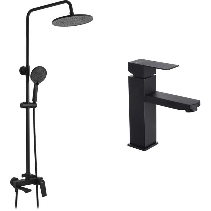 Душовий гарнітур Kroner Graz-SCH063 + змішувач Edelstahl Kubus-SCH010 (CVS30220)