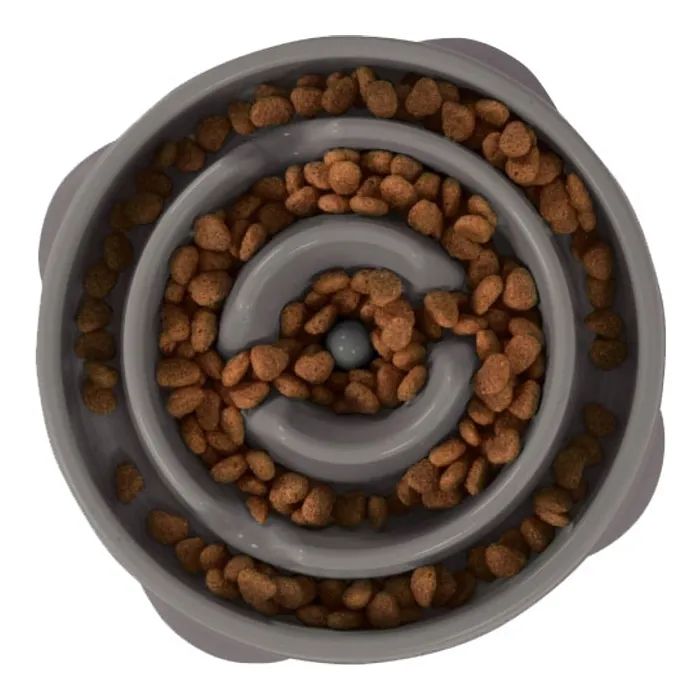 Посуд для собак Outward Hound Миска-лабіринт Fun Feeder Дроп середня сіра (0700603698917)