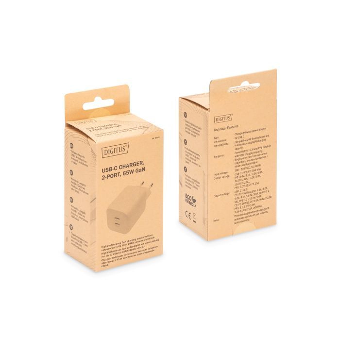 Зарядное устройство Digitus 2xUSB-C PD65W GaN (DA-10063) изображение 9