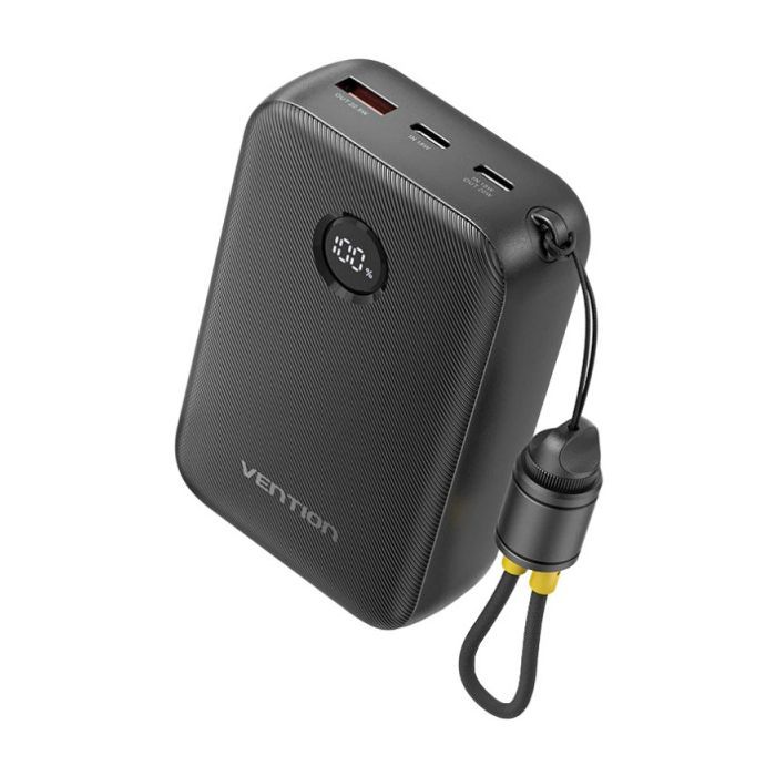 Батарея универсальная VENTION 20000mAh 22,5W Fast Charging, with built-in USB-C cable, Black (FKBB0-C)