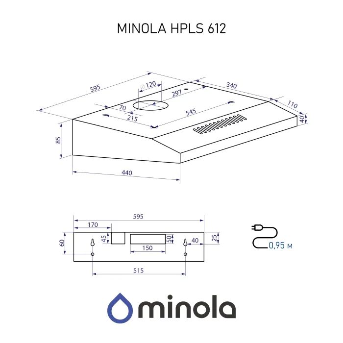 Вытяжка кухонная Minola HPLS 612 I изображение 12