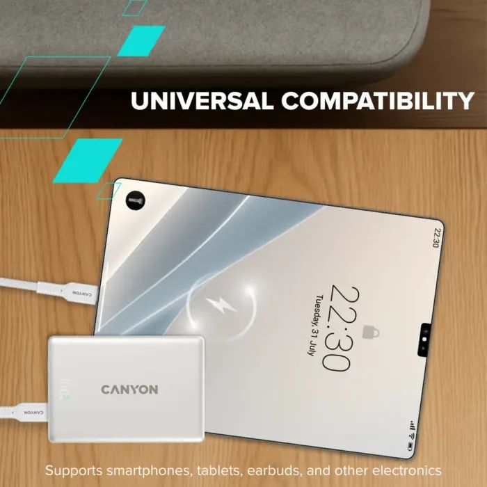 Батарея универсальная Canyon 5000mAh OnPower 500 PD20W Magnetic wireless MagSafe Grey (CNS-CPB500G) изображение 11