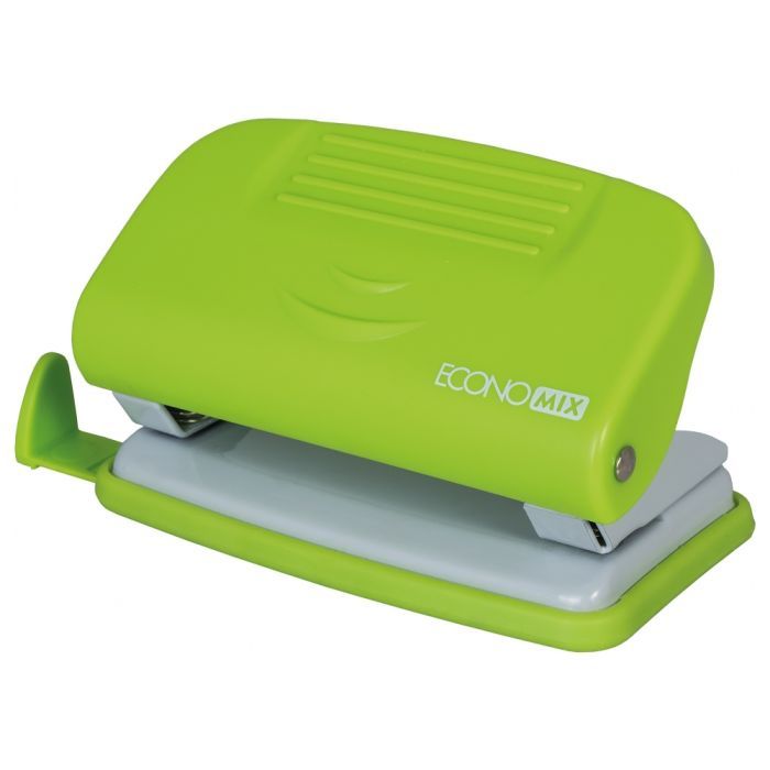 Діркопробивач Economix пластиковий з лінійкою, до 10 аркушів салатовий (E40133-13)