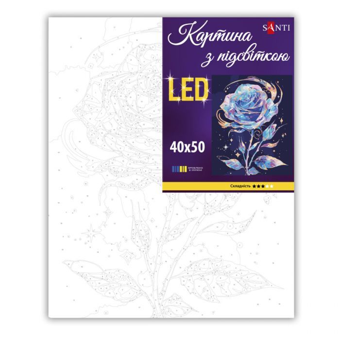 Картина по номерам Santi Блискуча троянда 40х50 см LED підс (956647) изображение 2