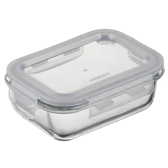Пищевой контейнер Ardesto Gemini прямокутний, 1.06л, боросилікатне скло, прозорий (AR1210BRC)