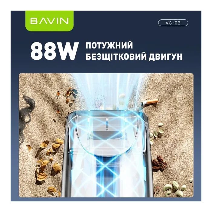 Пилосос BAVIN VC-02 15000Pa 2000 mAh Black (Z-VC02 BK) зображення 6