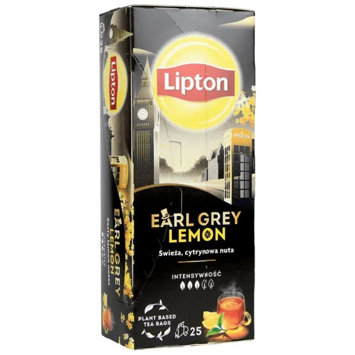 Чай Lipton Earl Gray з ароматом бергамоту та лимону 25 пакетиків (8720608016259)