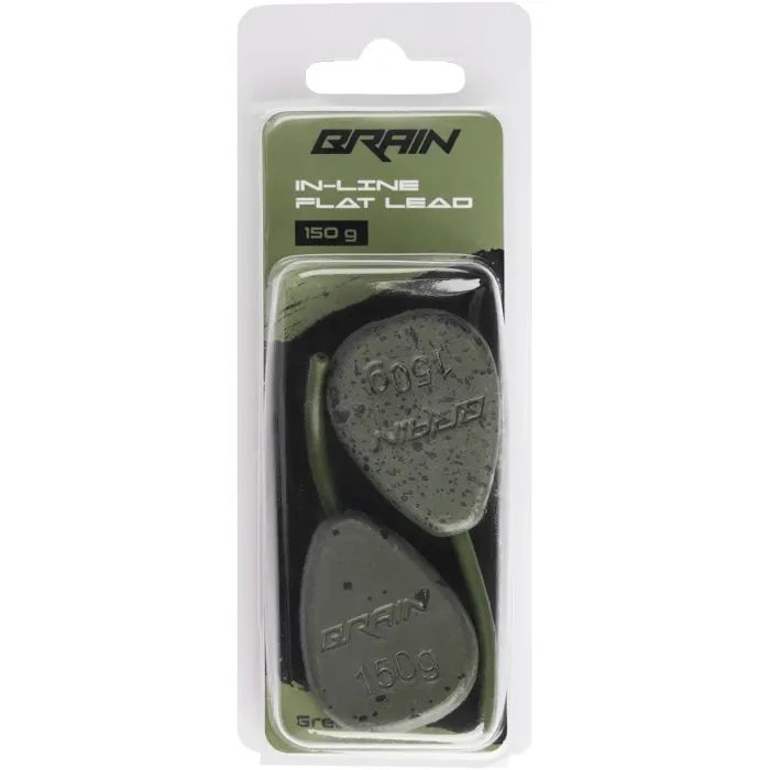 Грузило Brain In-Line Flat Lead 100g 2шт/уп Green (1858.32.06) изображение 2