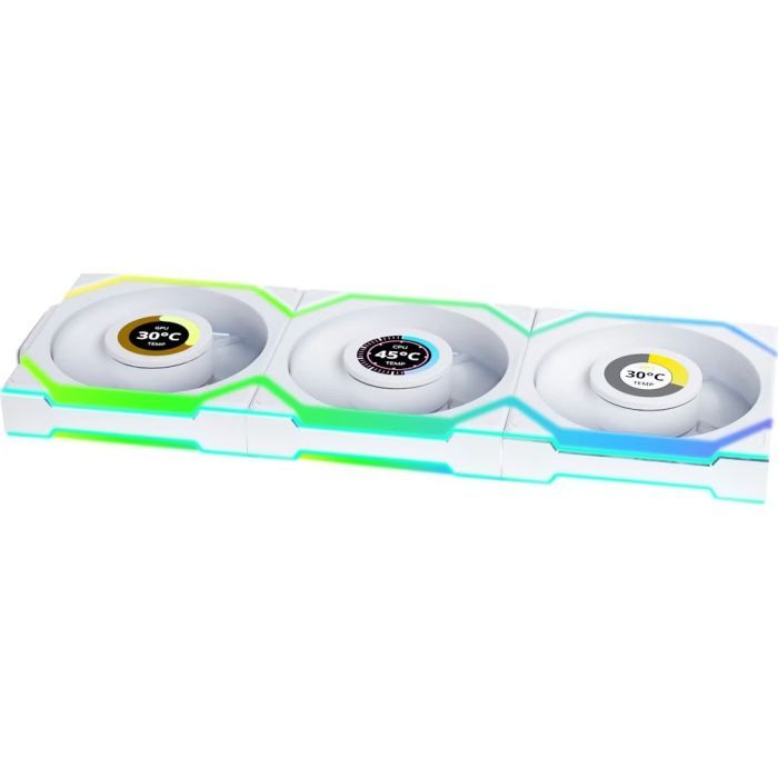 Кулер для корпуса Lian Li UNI Fan SL WIRELESS LCD 120-3, White (G99.12SLLCD1W3W.00) изображение 2