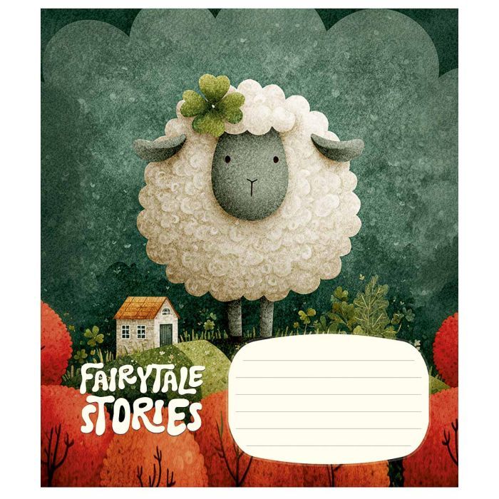 Зошит Школярик Fairytale Stories 12 аркушів клітинка (012-3755K)