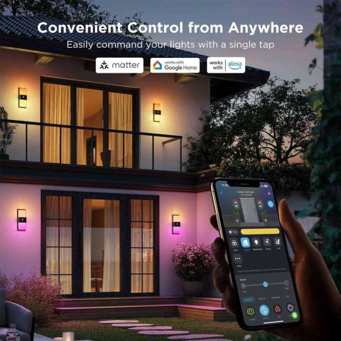Светильник Govee H7078 Smart Outdoor Wall light, RGBICWW, IP65, WI-FI/Bluetooth, білий (H7078CD1) изображение 9