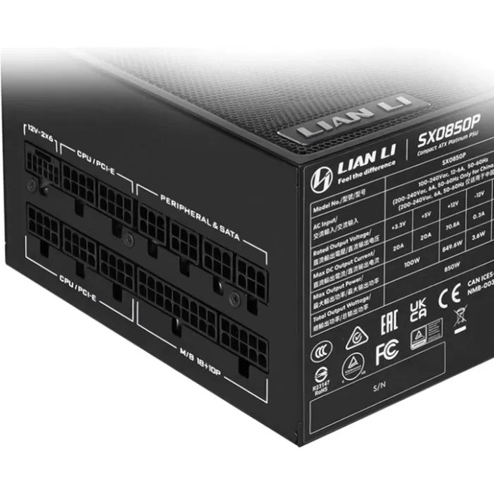 Блок питания Lian Li 850W SX0850P Black (G9P.SX0850P.B000.EU) изображение 4