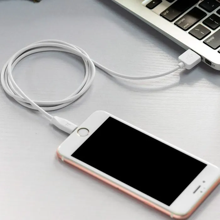 Дата кабель USB 2.0 AM to Lightning 2.0m 2.4A X1 white HOCO (6957531032014) изображение 4