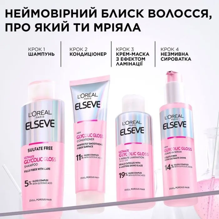 Шампунь Elseve Glycolic Gloss Shampoo 200 мл (3600524127886) изображение 8