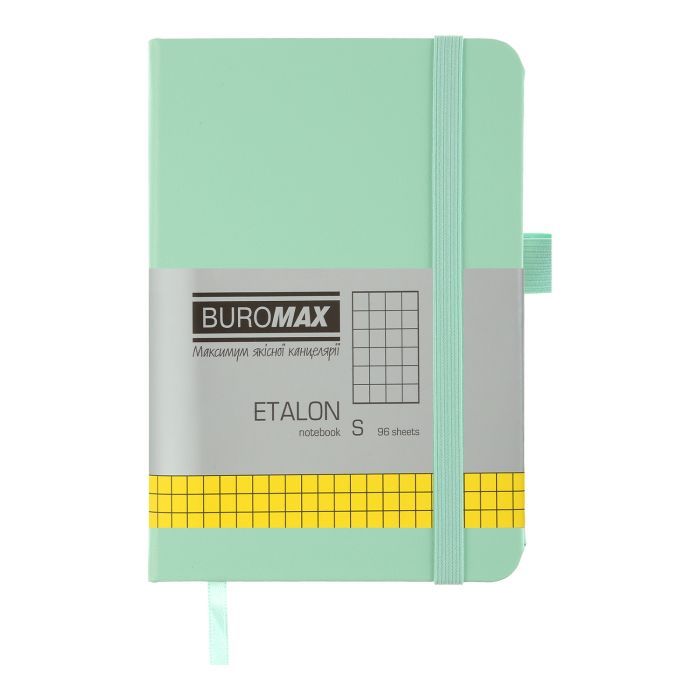 Книга записна Buromax ETALON 95 х 140 мм, 96 аркушів, клітинка, срібний (BM.296160-24)