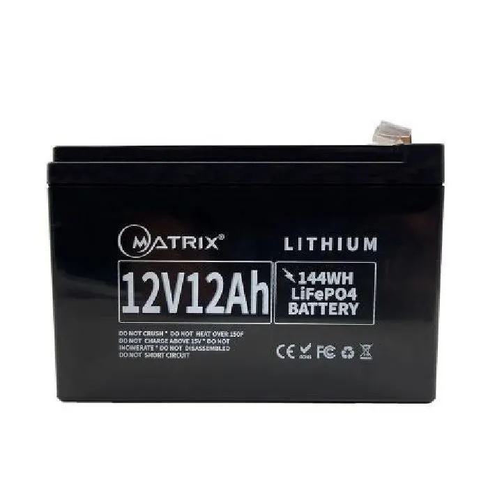 Батарея LiFePo4 Matrix 12.8V-12Ah 153.6Wh (MLR 1212)