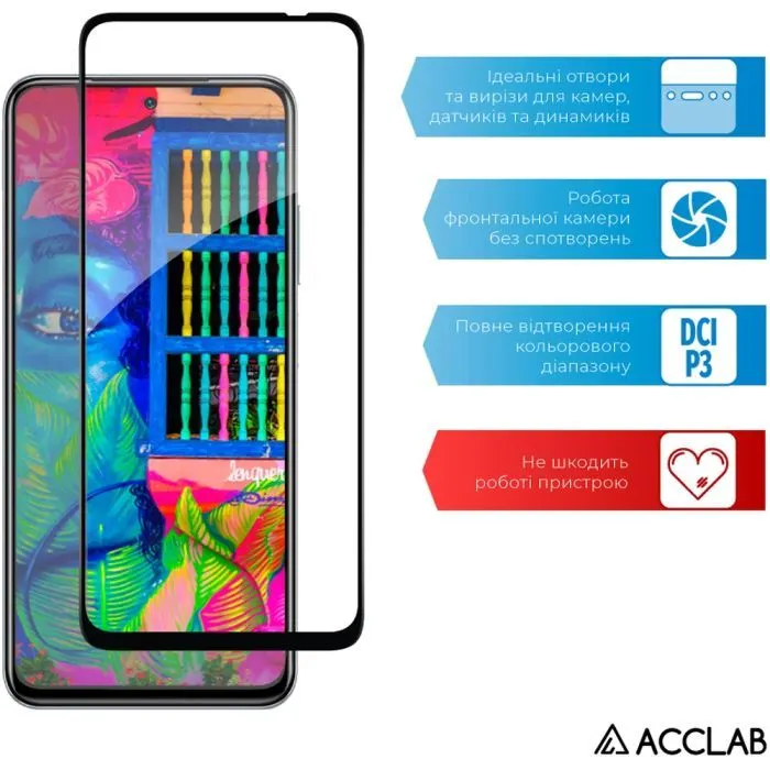 Скло захисне ACCLAB Full Glue Xiaomi Poco M5S Black (1283126545122) зображення 5