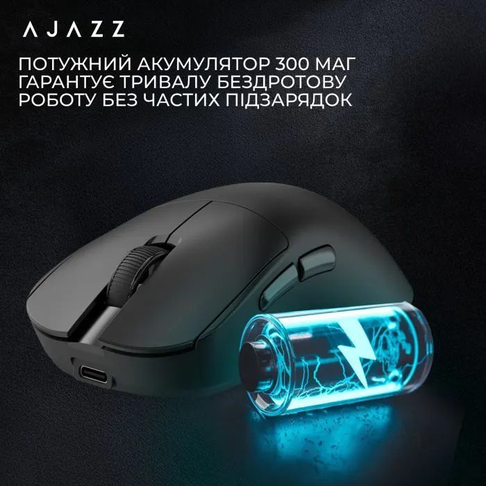 Мишка Ajazz x Nacodex NJ08-MC Wireless/Bluetooth/USB Black (NJ08-MC-B) зображення 14