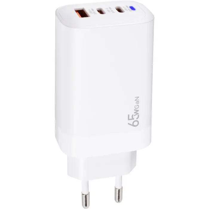 Зарядное устройство XoKo 2xUSB-C PD65W + 1xUSB QC3.0 GaN white (XK-QC-630)
