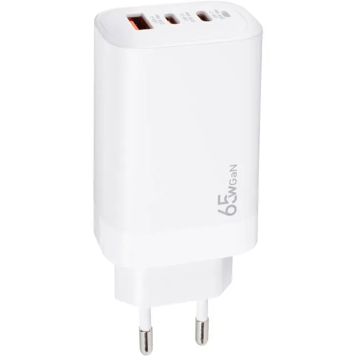 Зарядное устройство XoKo 2xUSB-C PD65W + 1xUSB QC3.0 GaN white (XK-QC-630) изображение 4