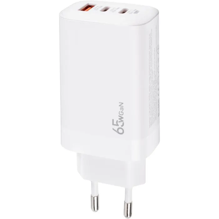 Зарядное устройство XoKo 2xUSB-C PD65W + 1xUSB QC3.0 GaN white (XK-QC-630) изображение 8