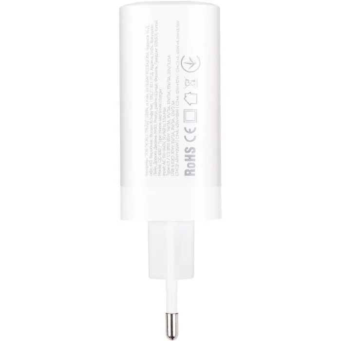 Зарядное устройство XoKo 2xUSB-C PD65W + 1xUSB QC3.0 GaN white (XK-QC-630) изображение 9