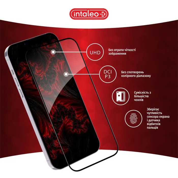 Скло захисне Intaleo Full Glue ESD Apple iPhone 17e Black (1283126636967) зображення 4
