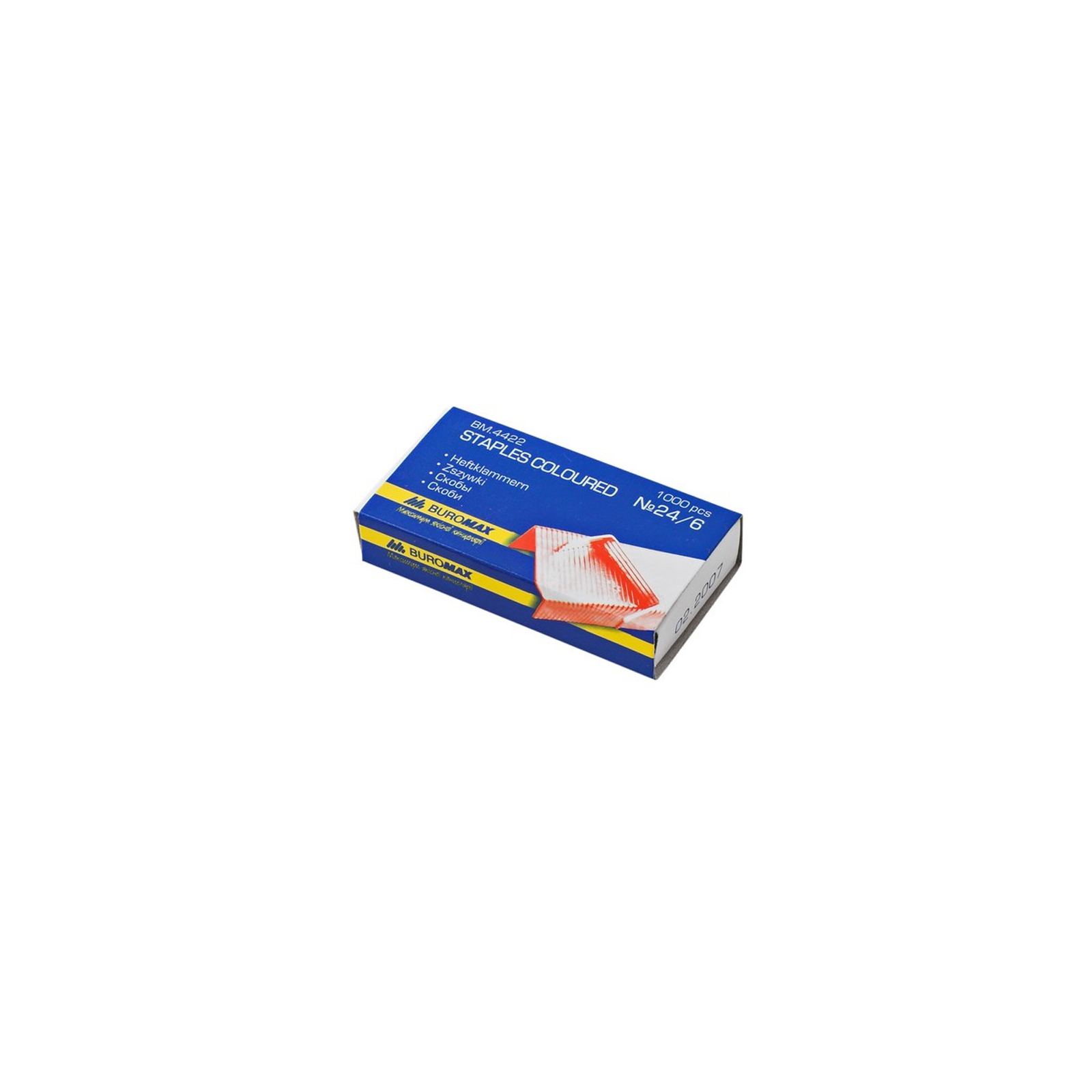 Скоби для канцелярського степлера №24/6, color, 1000 шт. Buromax (BM.4422)