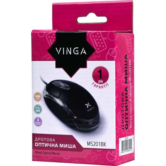 Мышка Vinga MS-201BK изображение 7