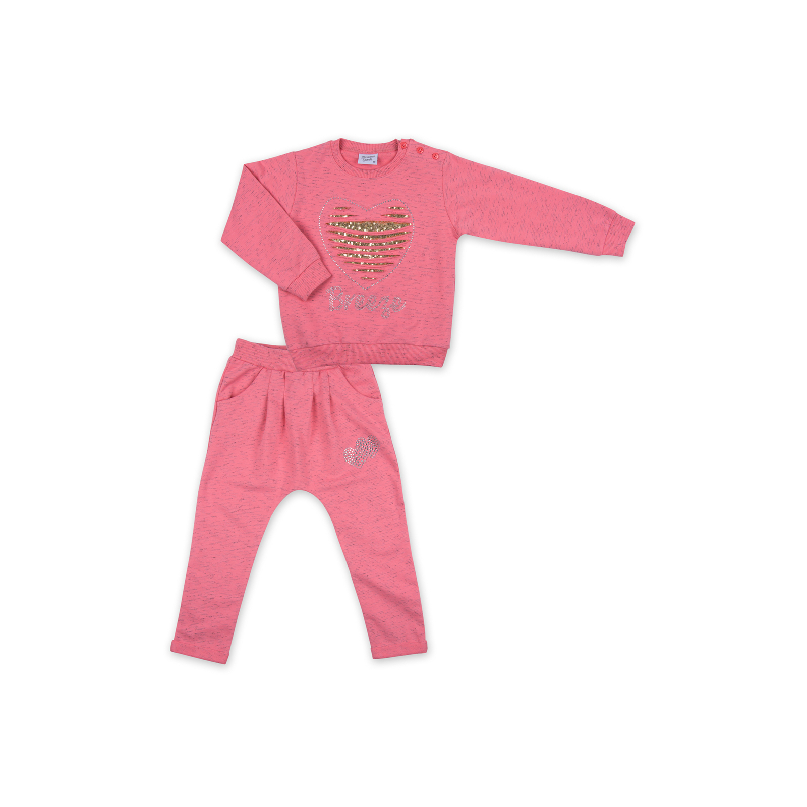 Набір дитячого одягу Breeze кофта та штани персиковий меланж (8013-92G-peach)