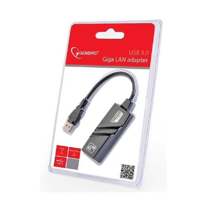 Адаптер USB3.0 to Gigabit Ethernet RJ45 Gembird (NIC-U3-02) зображення 2