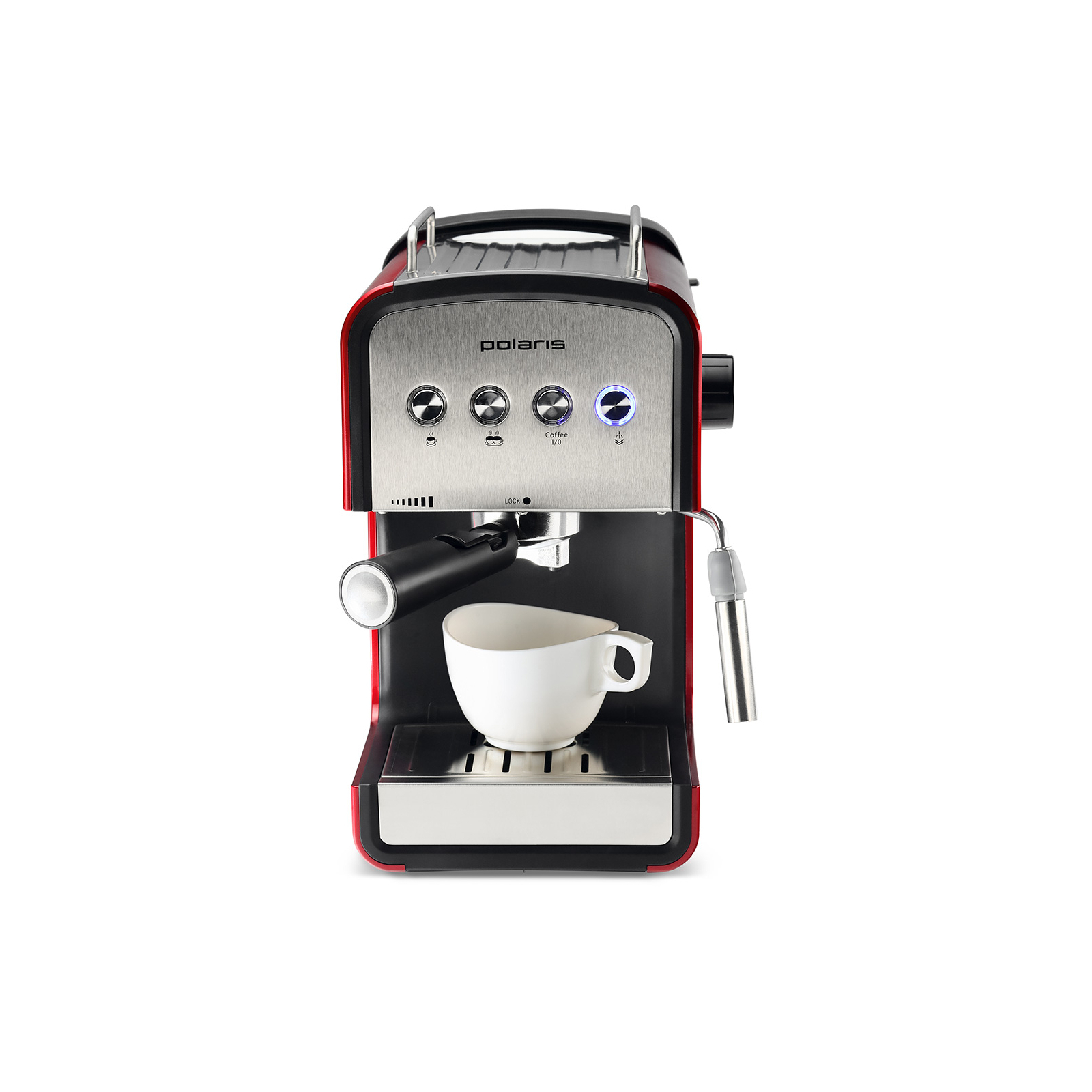 Рожковая кофеварка эспрессо Polaris PCM 1516E Adore Crema Red изображение 2