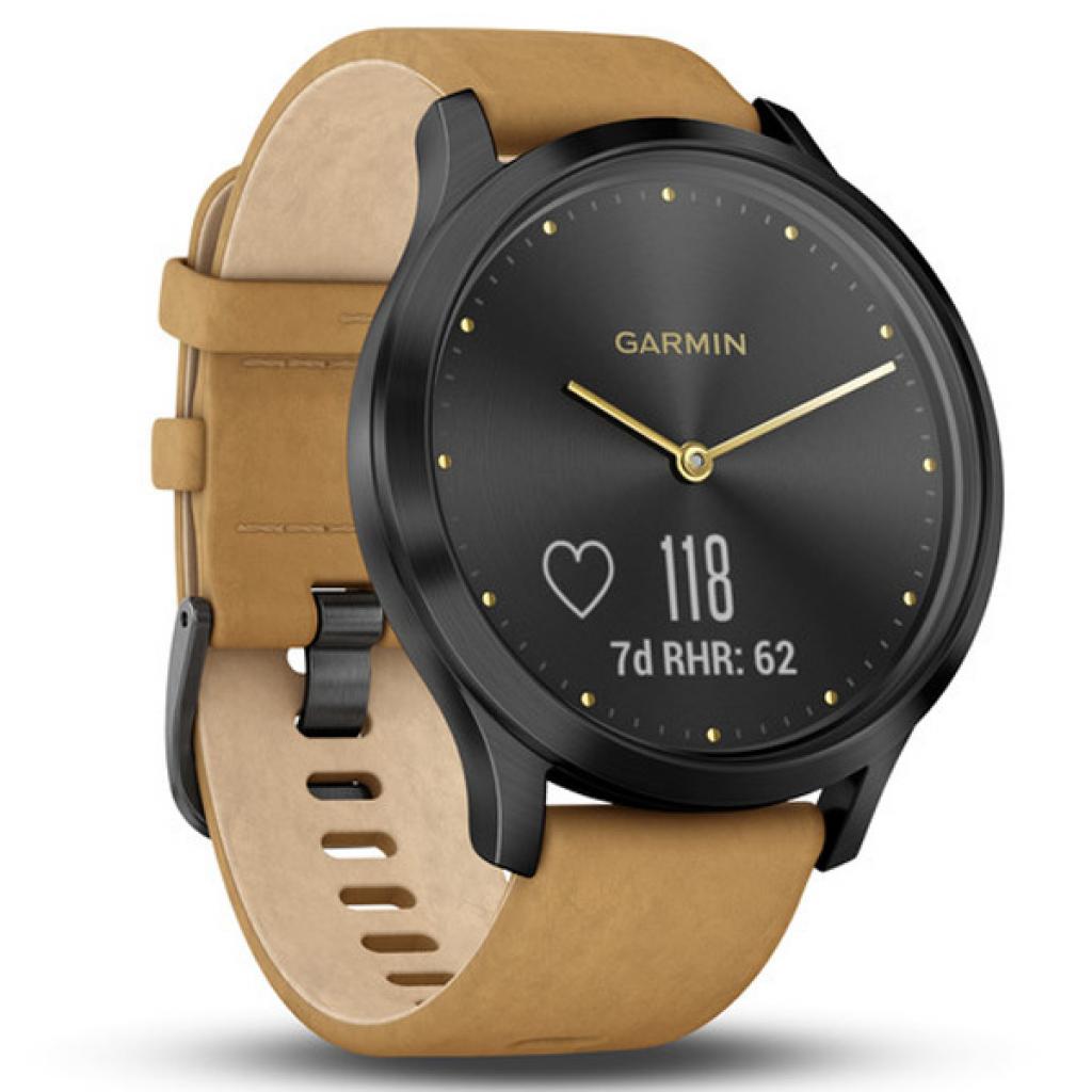 Смарт-часы Garmin Vivomove HR Premium Black / Tan Regular Black (010-01850-00/A0) изображение 3
