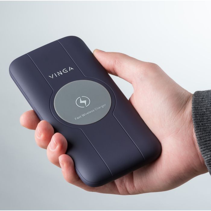 Батарея универсальная Vinga 10000 mAh Wireless QC3.0 PD soft touch purple (BTPB3510WLROP) изображение 9