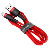 Дата кабель USB 2.0 AM to Lightning 0.5m Cafule 2.4A red+red Baseus (CALKLF-A09)