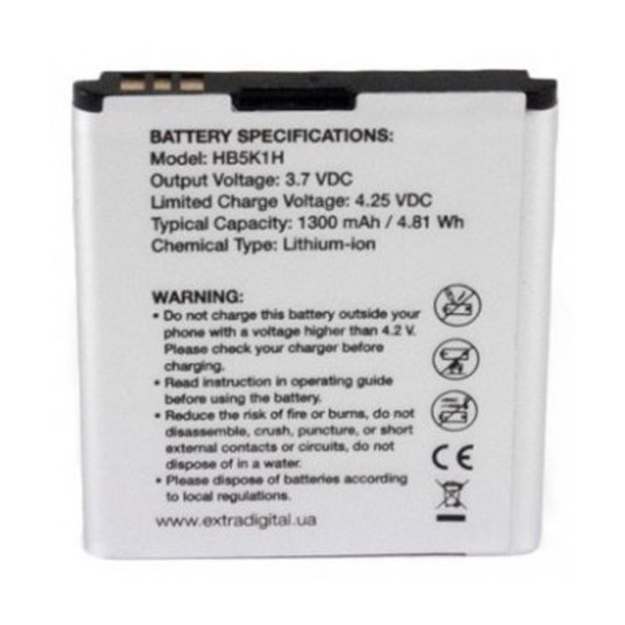 Акумуляторна батарея Extradigital Huawei HB5K1H 1300 mAh (BMH6436) зображення 2