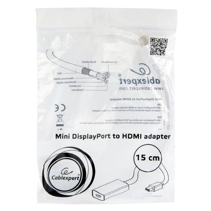 Переходник Mini DisplayPort to HDMI Cablexpert (A-mDPM-HDMIF-02-W) изображение 2