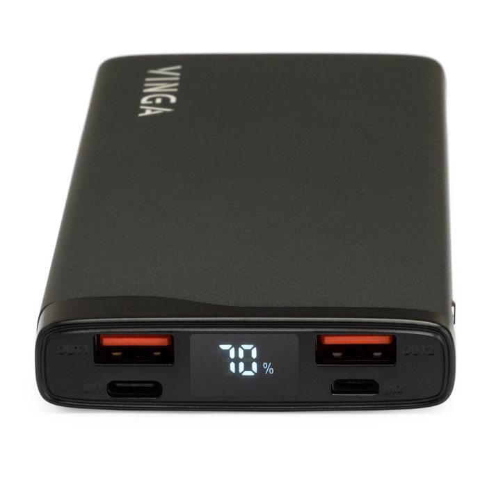 Батарея универсальная Vinga 10000 mAh QC3.0+PD 3 ports LCD metal (VPB1QPALD) изображение 3