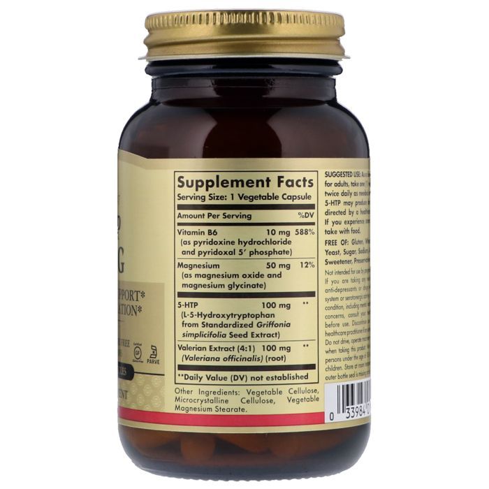 Амінокислота Solgar 5-HTP (гідроксітріптофан), 100 мг, 90 гелевих капсул (SOL-01453) зображення 2