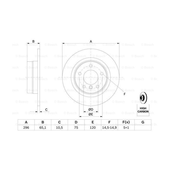 Тормозной диск Bosch 0 986 479 306 изображение 5
