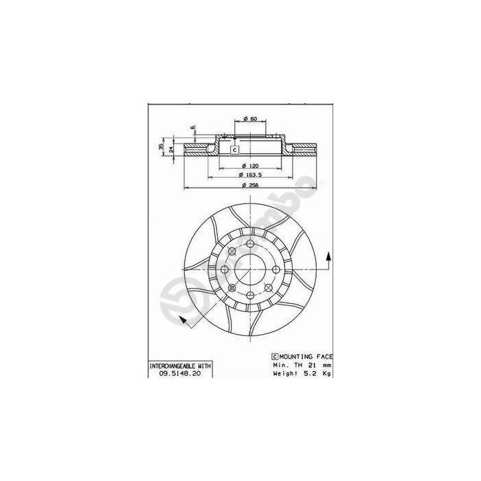 Тормозной диск Brembo 09.5148.76