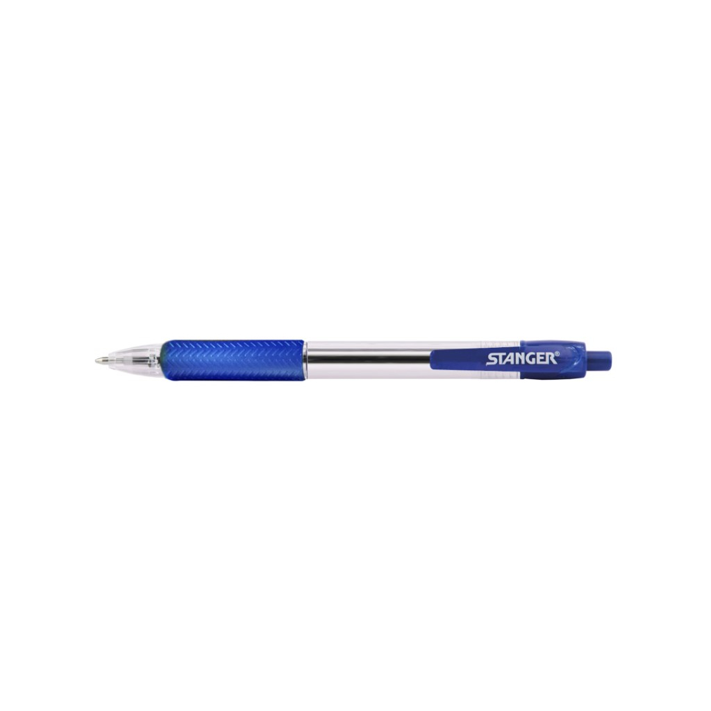 Ручка кулькова Stanger автоматична 1,0 мм, з грипом, синя (18000300038)